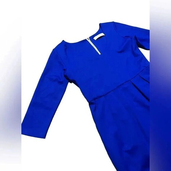 NWOT Amanda Uprichard x REVOLVE Aritz Royal Blue Long Sleeve A-Line Dress large - Picture 3 of 6